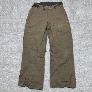 Bonfire Snow Pants Mens Small Brown Insulated Snowboard Adjustable Waist Cargo